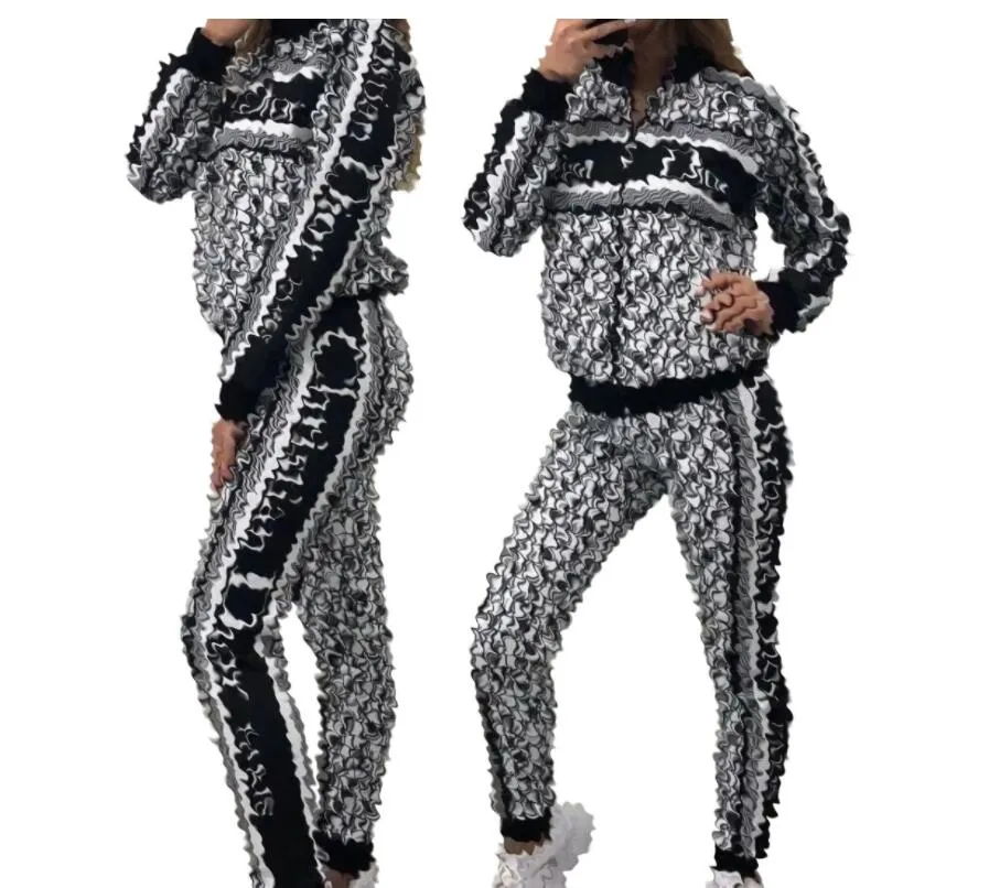Designer Tracksuits Women Fall Winter Sweatsuits Long Sleeve Jacket and Pants Two Piece Sets Black Outfits Casual jogging suits Sporswear