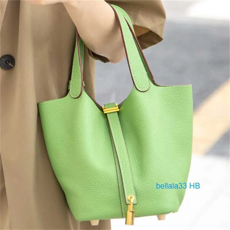 Mini Top layer cow leather bucket bag soft leather small bag Womens Mini Cowhide Leather Bucket Bag Classic Shoulder  main image 3