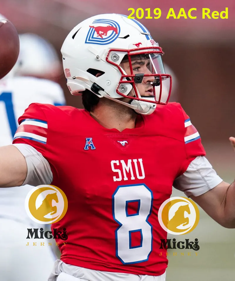 Cole Beasley Red Jersey Custom Stitched SMU American Football