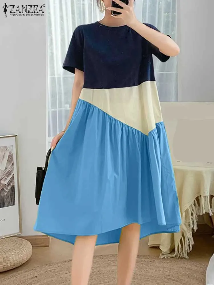 ZANZEA Womens Colorful Lock Long Dress 2024 Summer Holiday Short Sleeve  Vest Retro Pants Casual Loose Folded Midi Dress W240913 From Katcho, $11.11  | DHgate.Com