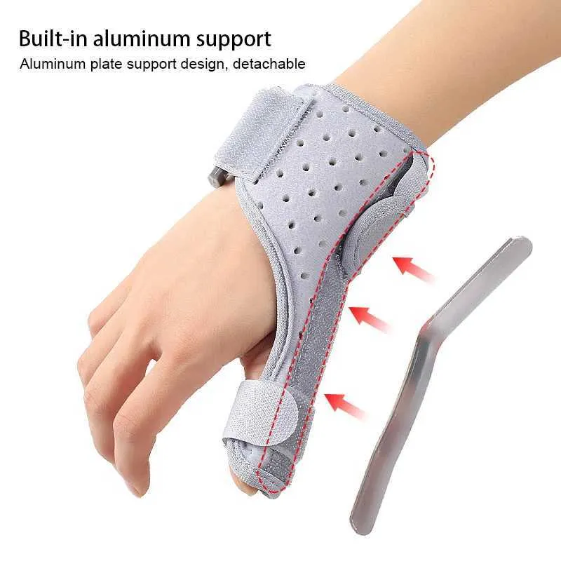 Thumb Wrist Brace Copper Compression Stabilizer Thumb Support Spica Splint For Carpal Tunnel, Arthritis, Tendonitis And TFCC Pain Relief - Women & Men - Fits Left Or Right Hand - Breathable