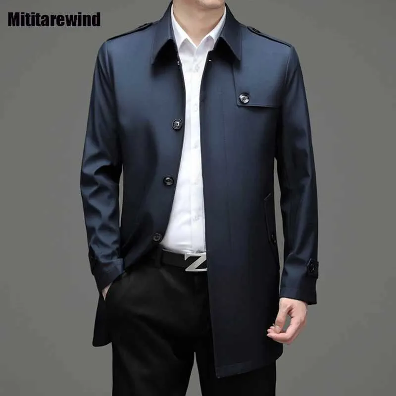 Save Big on Bulk Men's Mid Length Trench Coat Mens Waterproof Trench Coats  Classic Mid Length Windproof Jacket, Business Casual Outerwear, Woolen