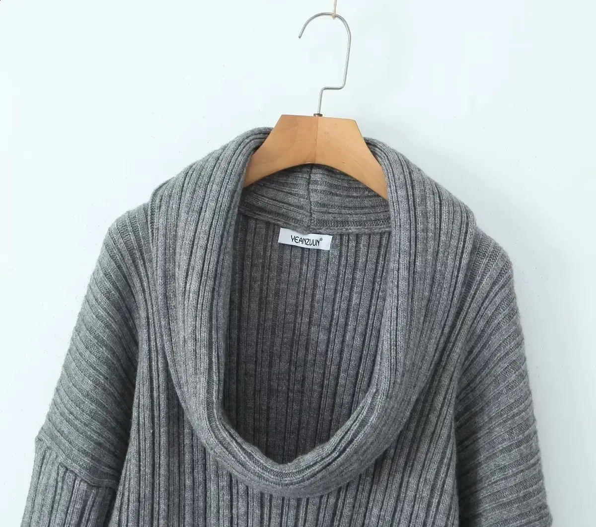 YODAOLI Asymmetrischer Pullover Damen - Batwing Ärmel Off Shoulder Strickpullover