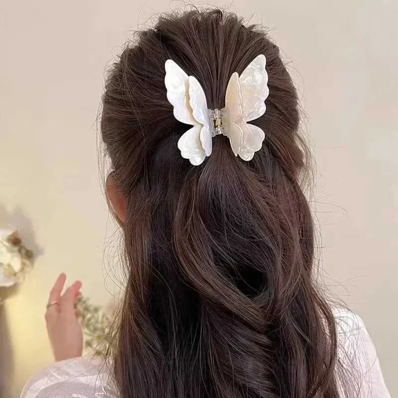 Colorful Gradient Butterfly Hair Claw - Acetate Fiber  display picture 3