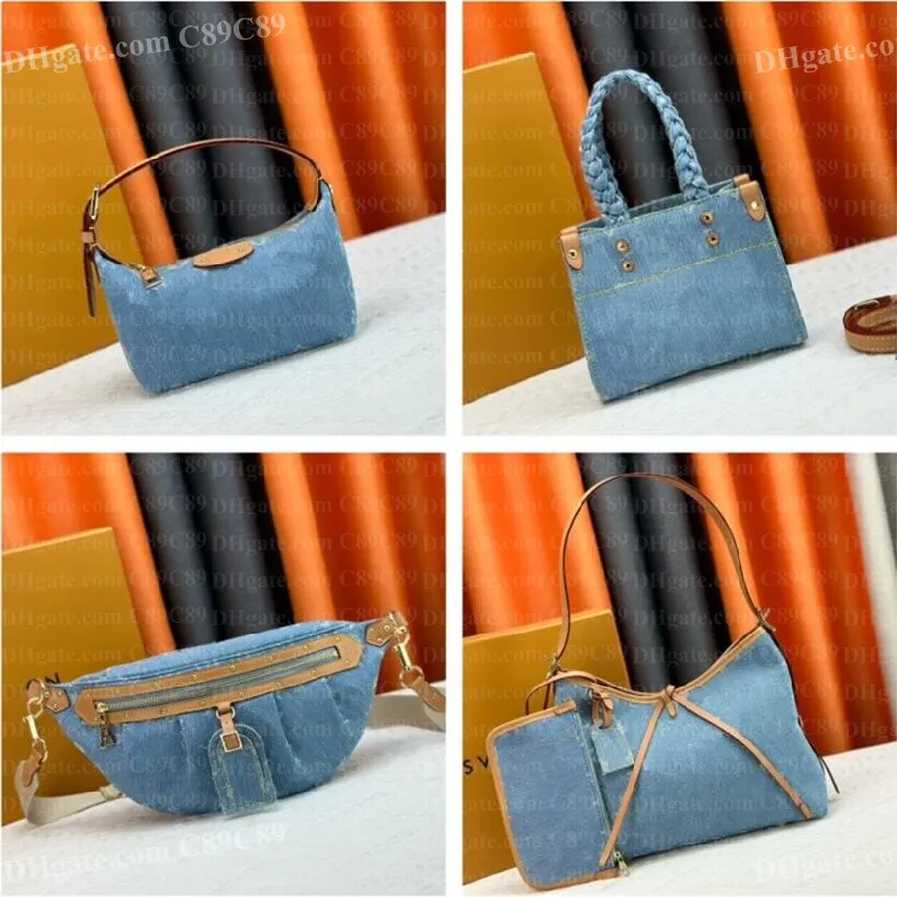 Denim Shoulder Bag: Designer Crossbody, Luxury Handle, Mini