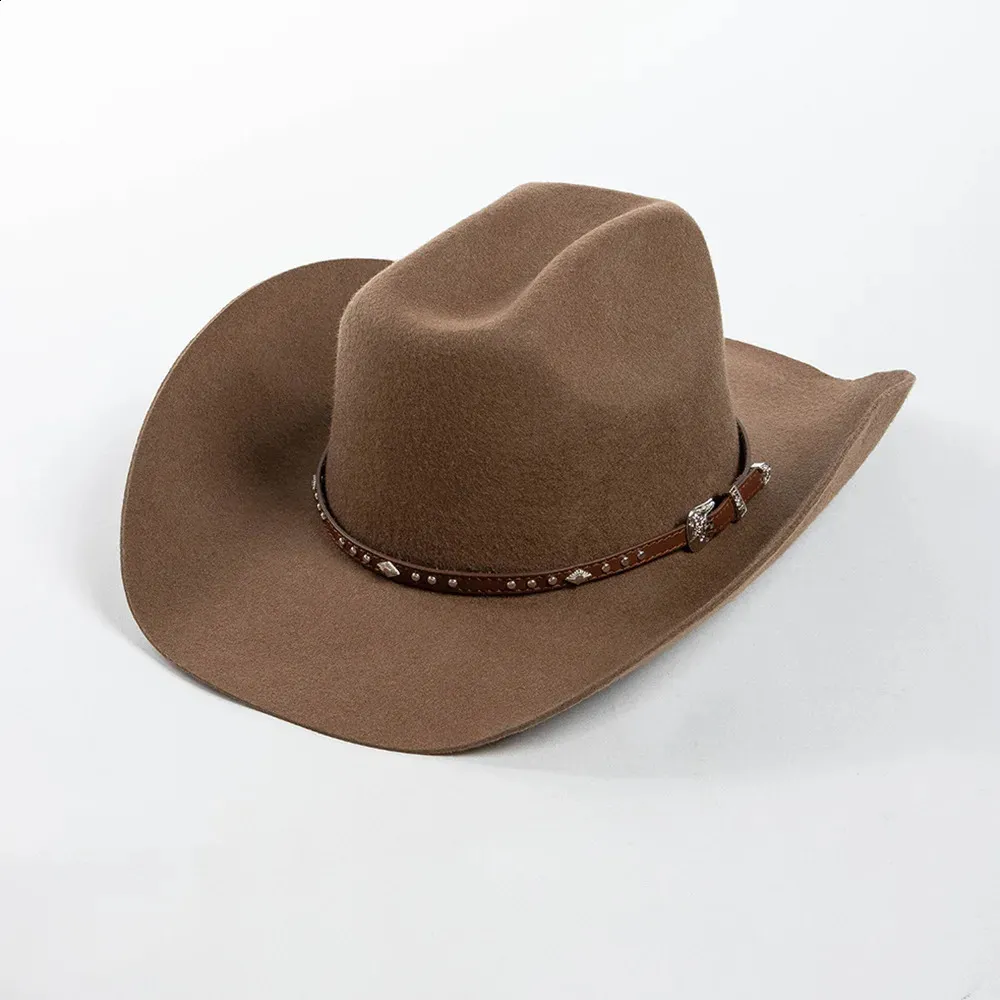 Cowgirl Costume Hippie Cowboy Hat Fashionable Wool Wide Brim  display picture 1