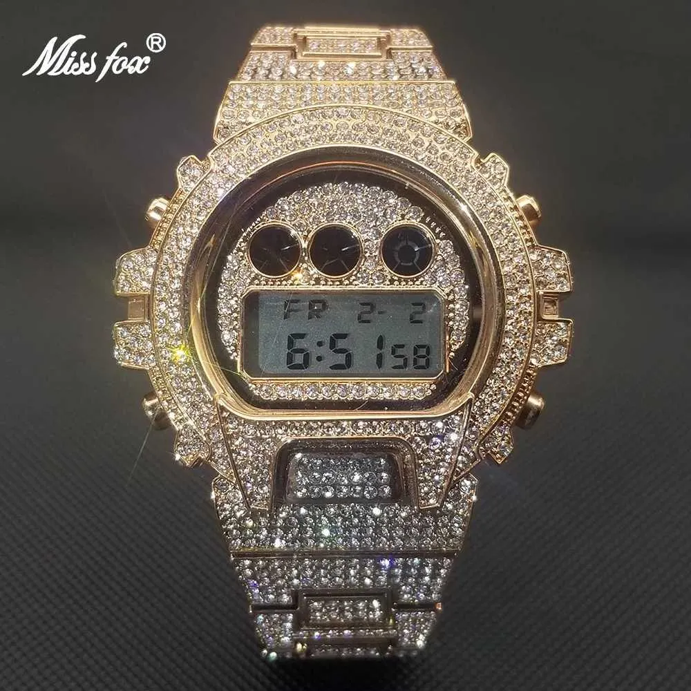 Save Big on Bulk Hip Hop Iced Out Watches Digital Chronograph: Stainless  Steel Wrist Watch With Simulated Diamond Accents, A Classic Timepiece  Best