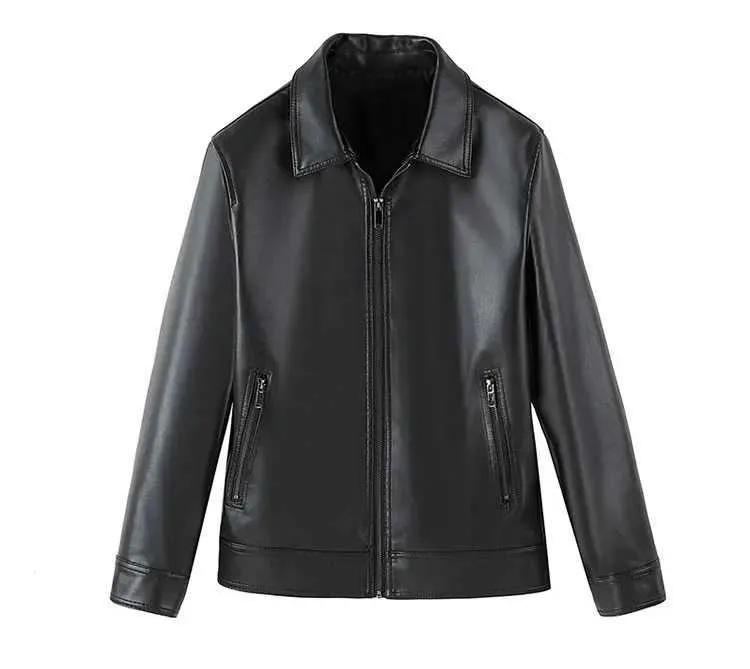 Veste En Cuir Homme Grande Taille - Coupe Ajustée Avec Poches Zippées - Style Moto Printemps Automne Hiver, Look Moderne Et Confortable