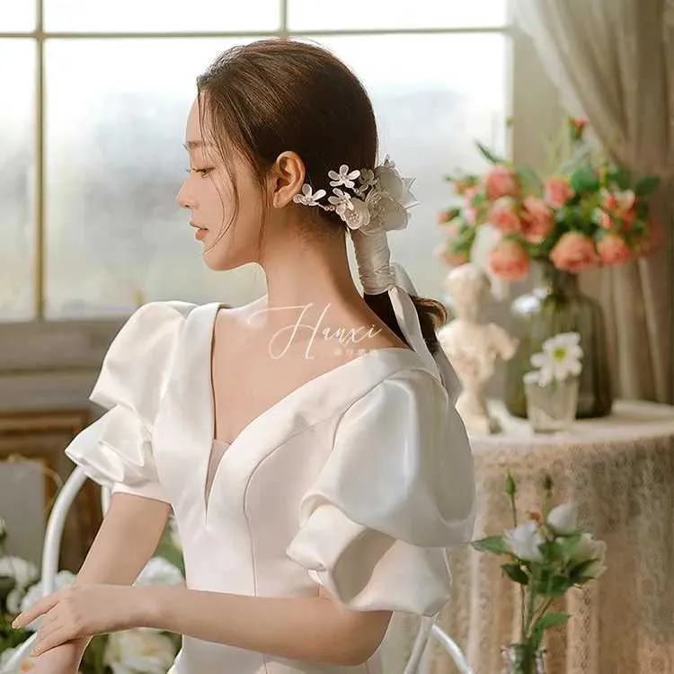 French Flower Hair Bands Set Bridal Hair Accessories For 