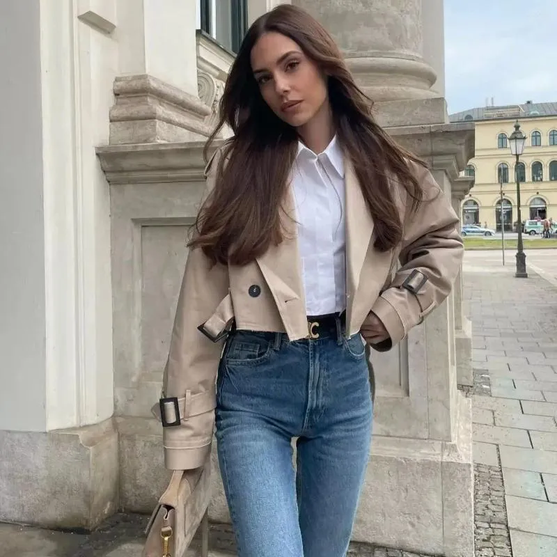 DHgate.com:Double Breasted Cropped Jacket with Belt | Frayed DHgate.com:Double Breasted Cropped Jacket with Belt | Frayed