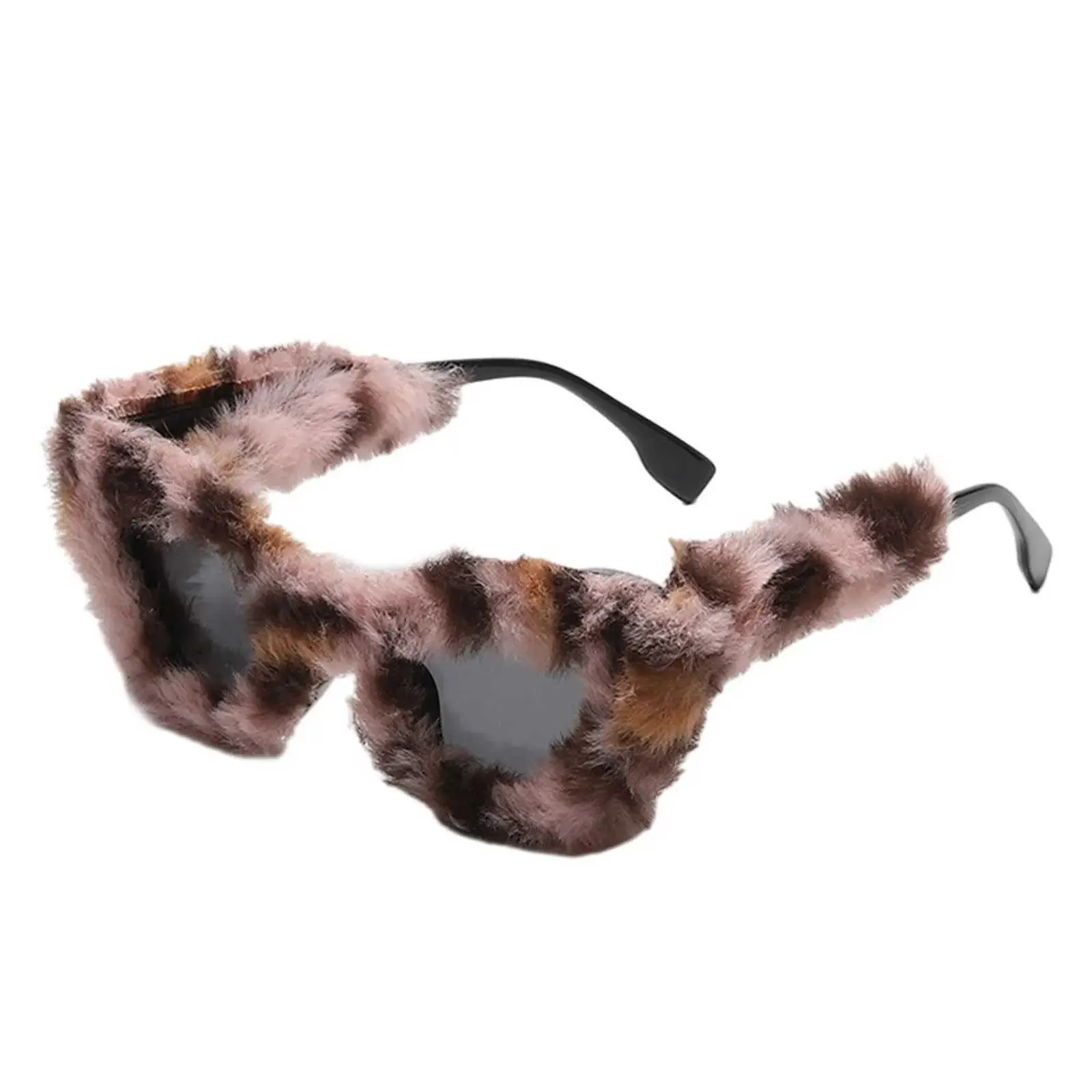 Plush Fuzzy Cat Eye Sunglasses HS1115 - Women Fuzzy Plush Fashion Fur Heart Shape Fluffy  main image 2
