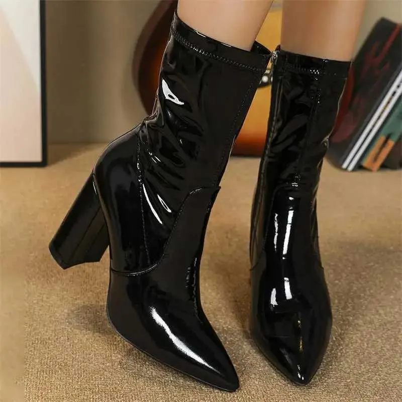 Pointed Toe Dress Boots Womens Wedge Heel Synthetic Half Boots with Zipper Closure Winter Travel from Dhgate Boots - price 84.45 Pointed Toe Dress Boots Womens Wedge Heel Synthetic Half Boots with Zipper Closure Winter Travel from Dhgate Boots - price 84.45