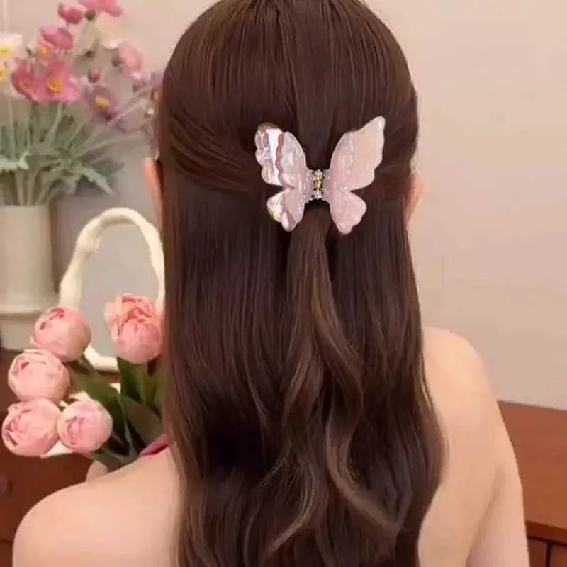 Colorful Gradient Butterfly Hair Claw - Acetate Fiber  display picture 1