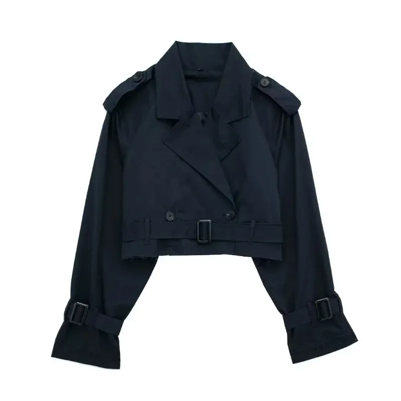 DHgate.com:Double Breasted Cropped Jacket with Belt | Frayed DHgate.com:Double Breasted Cropped Jacket with Belt | Frayed