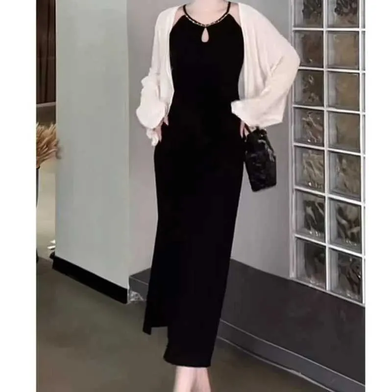knee length dresses for ladies Midi One Sleeve DRESS ASYMMETRIC brown – MONOSUIT main image 1