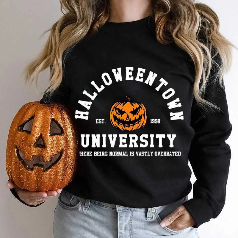 Sweat-shirt Femme Halloween à Manches Longues - Col Rond, Imprimé Graphique, Décontracté - 12