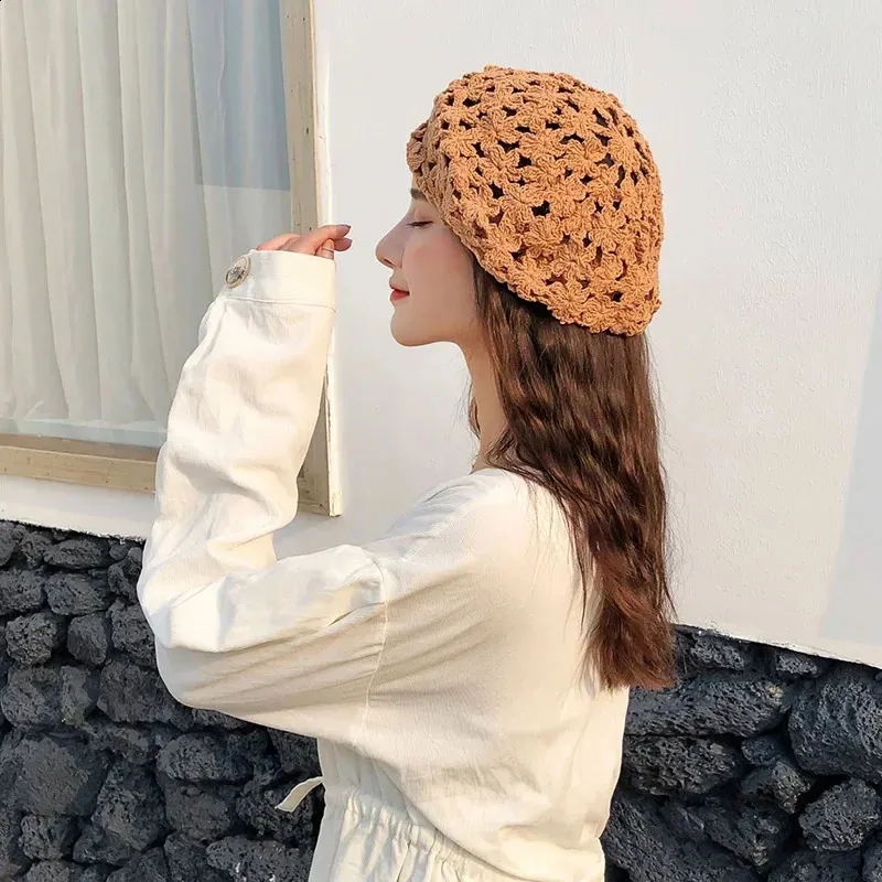 Wear Beret Hat Summer Knitted Beret Hat: Lightweight Crochet