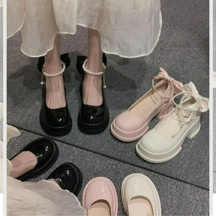 Amazon.com | hingswink Mary Jane Shoes Women Black Low Heels