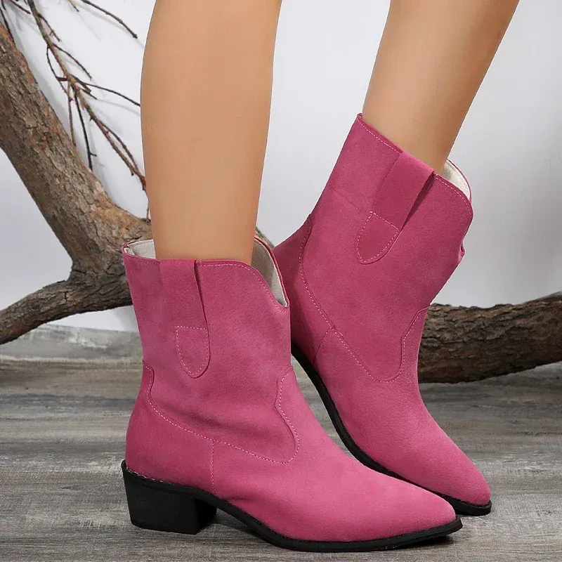 Suede Boots Chelsea Boots Pink Damen Suede Ankle Boots: Womens