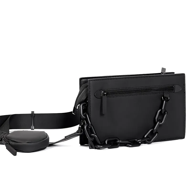 Men s Trendy Messenger Bag Personalized Square Box Shoulder Bag Zipper Envelope Pouch
