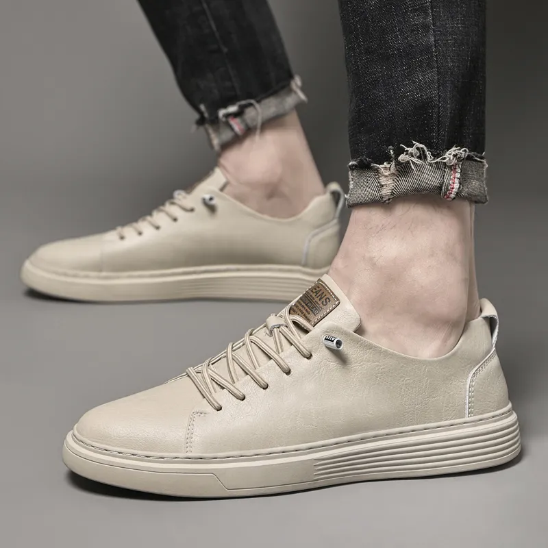 New Men Fashion Casual Shoes Summer Genuine Leather Youth Trending