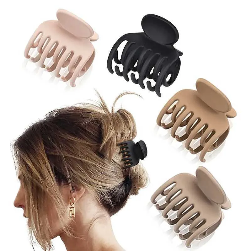Set Of 4 Double Row Hair Jaw Clips For Women And Girls