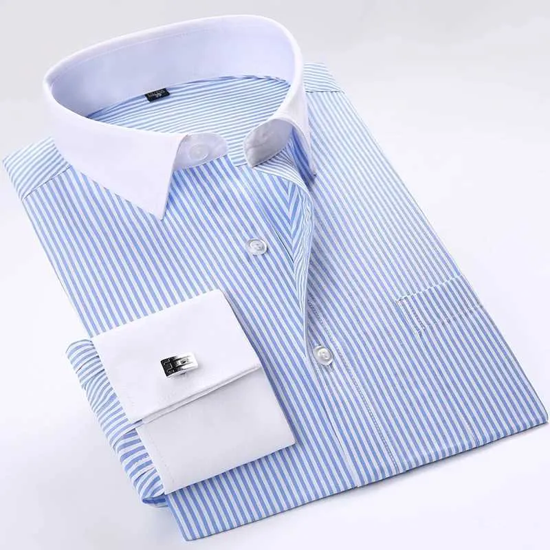Slim Fit French Cuff Dress Shirts for Men - Long Sleeve Tuxedo Style -  Formal Wear from Dhgate Mens Dress Shirts - price 26.4