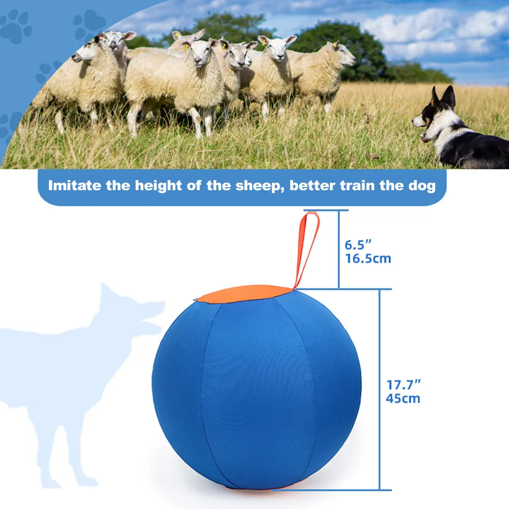 Outdoggy Large Herding Ball For Dogs – 25'' Durable Herding Ball With Full-Cover Hook-and-Loop Zipper Protector – Perfect For Australian Shepherd, Border Collie, Cattle Dogs & More