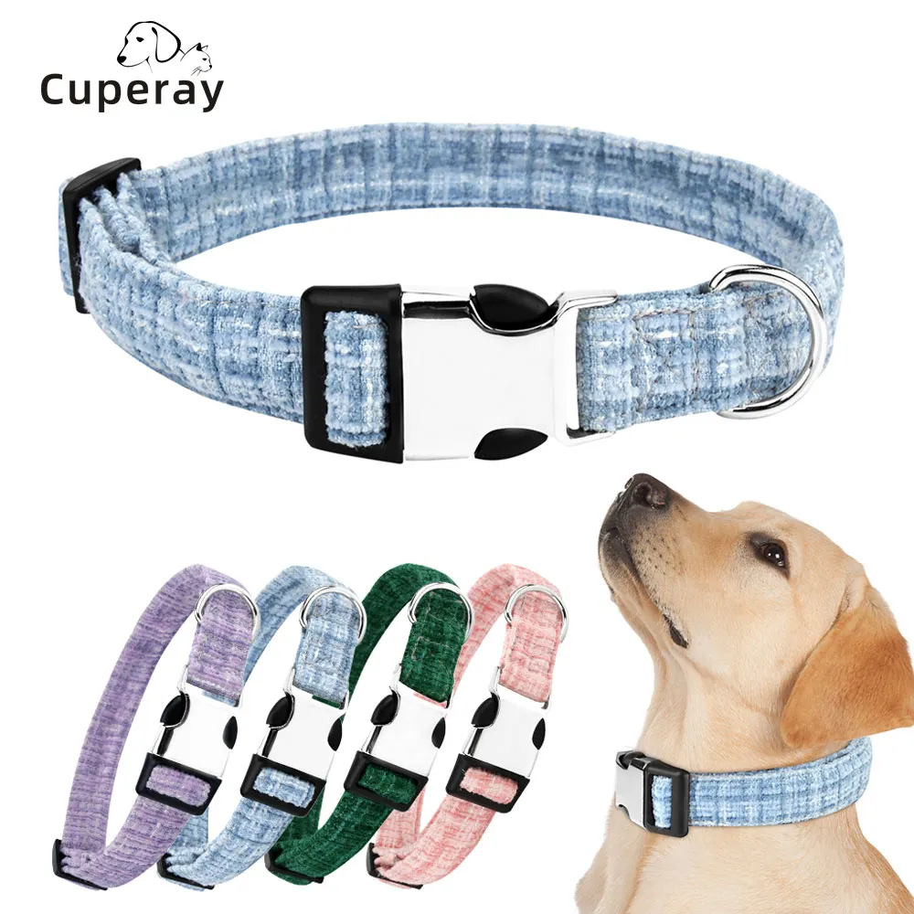 Collier Pour Chien Personnalisable Avec Nom Gravé - Nylon Réfléchissant Et Doux - Boucle Métal - Taille Modulable
