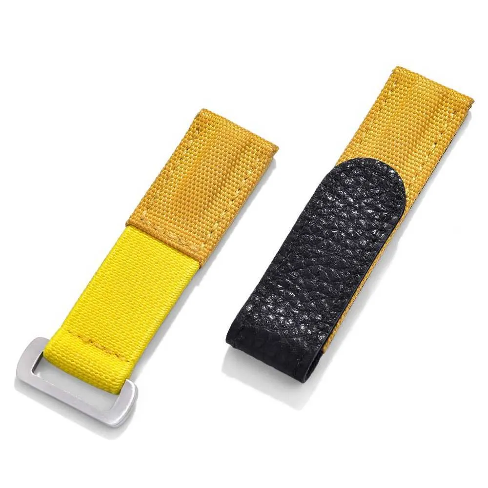 High Quality Pale Blue Leather Nylon Horween Watch Strap