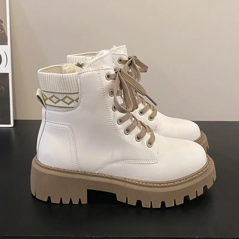 Premium Leather Ankle Boots: Fashion Trend, Solid Color Platform