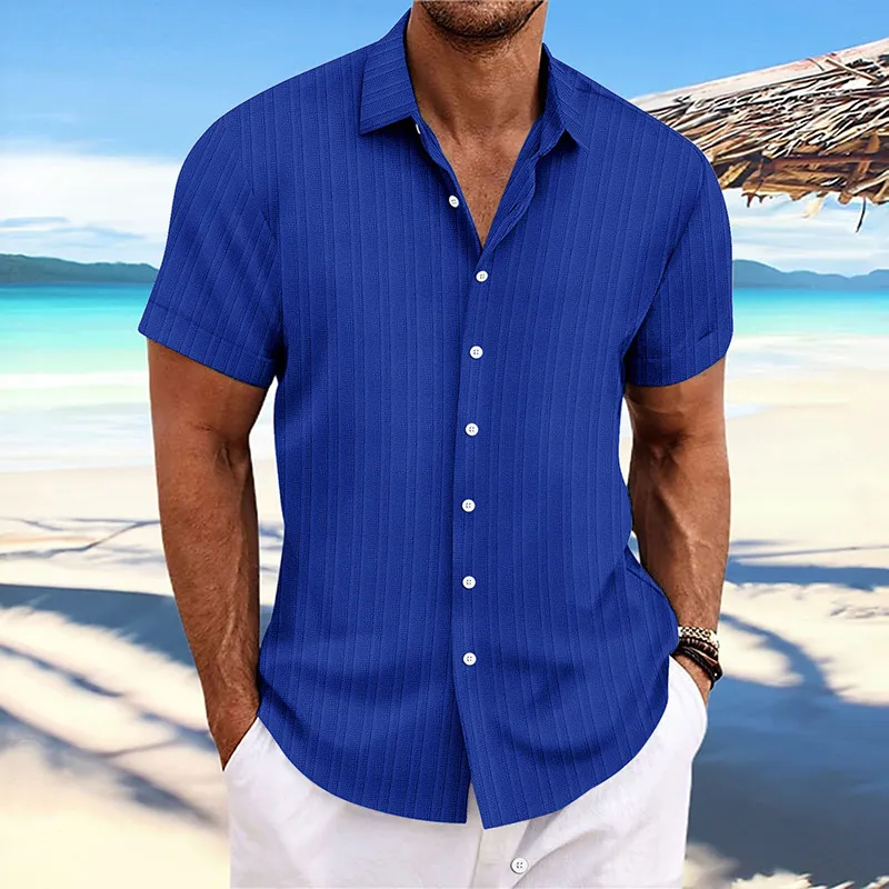Designer Mens Summer Shirt Slim Fit Short Sleeve Striped Dress Shirt with  Single Breasted Closure from Dhgate Men's Casual Shirts - price 39.09