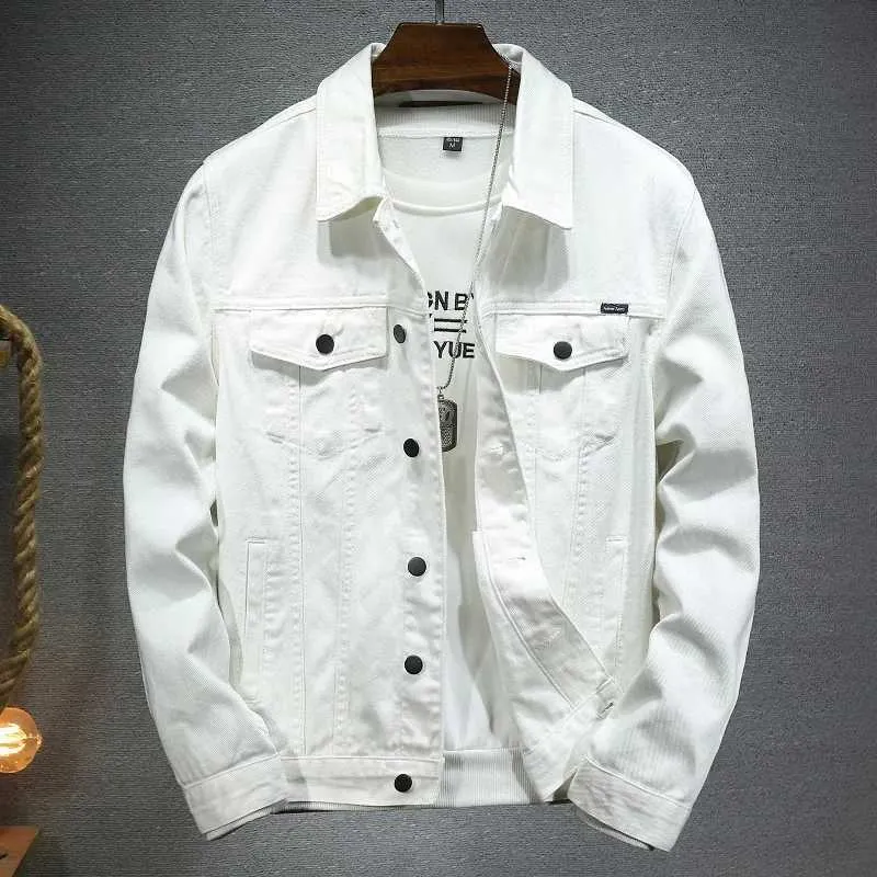 DHgate.com:Mens Black & White Denim Jacket - Casual, Elastic DHgate.com:Mens Black & White Denim Jacket - Casual, Elastic