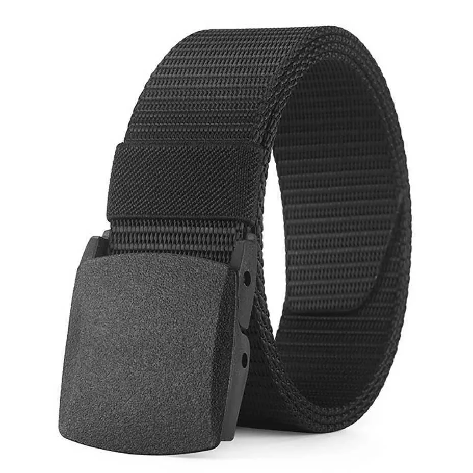 Mens Canvas Belts Nylon Tactical Belt With Plastic Buckle Metal