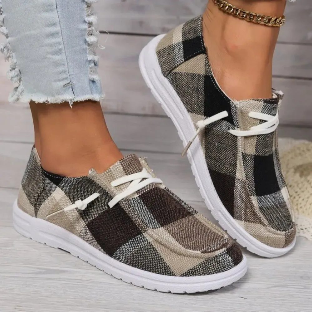 Canvas Shoes Woman Light Weight Slip-on Flat Sneakers Ladies Summer Breathable Cloth Loafers Design Espadrilles Luxury Shoes