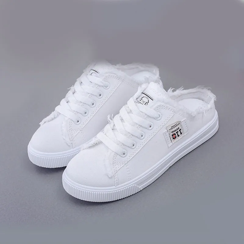 Pencil Canvas Shoes Fun Teacher Shoes XDDLITP Trendy Canvas Mules