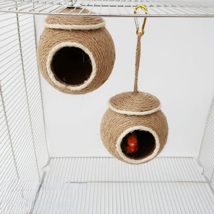 Wholesale Coconut Shell Nest Hideout: Natural Playpen Bird House For ... - Complete Hideout Bird Cages