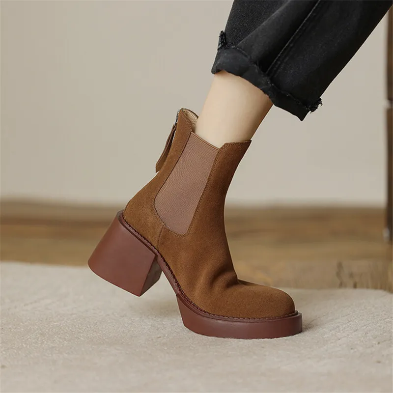 Women's Boots Ebay Platform Brown Chelsea Boots Women'* Boots, Slip On Soft  Sole Platform Comfy