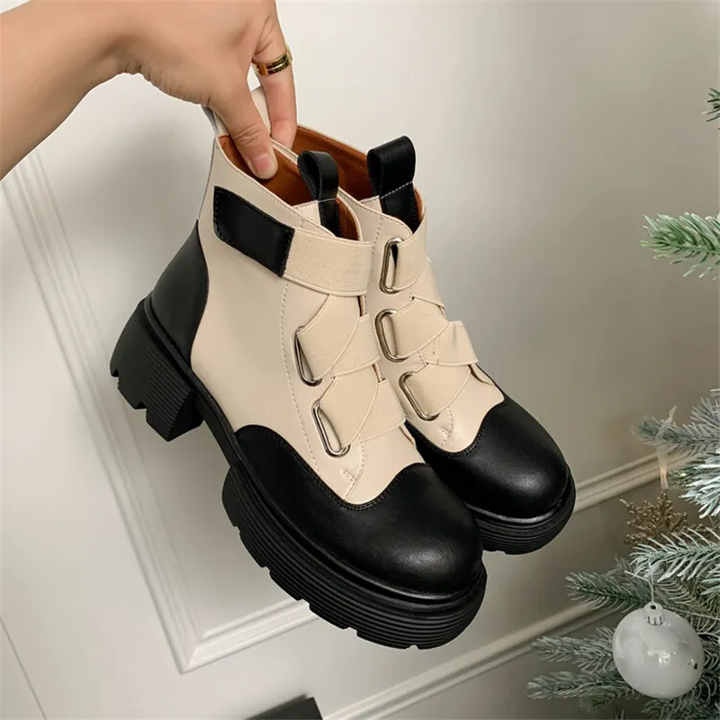 Chunky Heel Ankle Boots - New Autumn/Winter Platform Boots, Round Toe ...