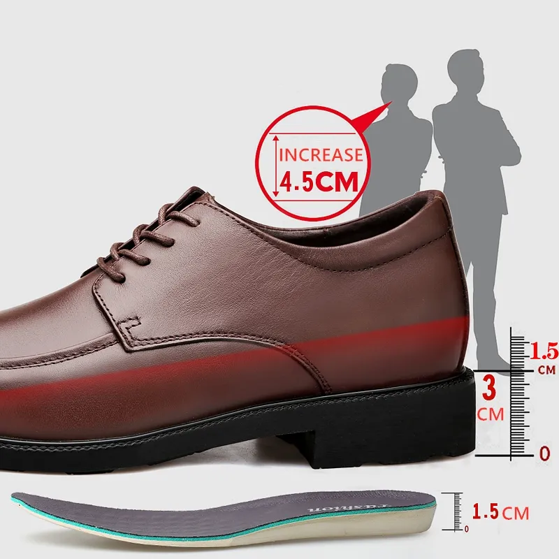 chinese dress ladies Men's Formal Lace-Up Boots with 3.5 Inch Hidden Height Increase  Baxxico