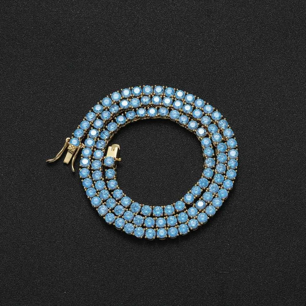 Collana con pendente a catena tennis 4 mm 16 18 20 pollici Blu navy da donna in ottone con zirconi cubici, gioiello regalo BC202_voghion.com