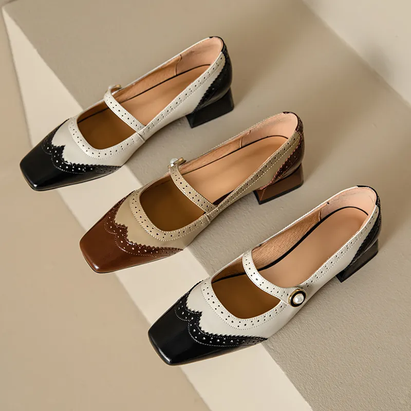 2024 New Spring/Autumn Mary Janes Women Genuine Leather
