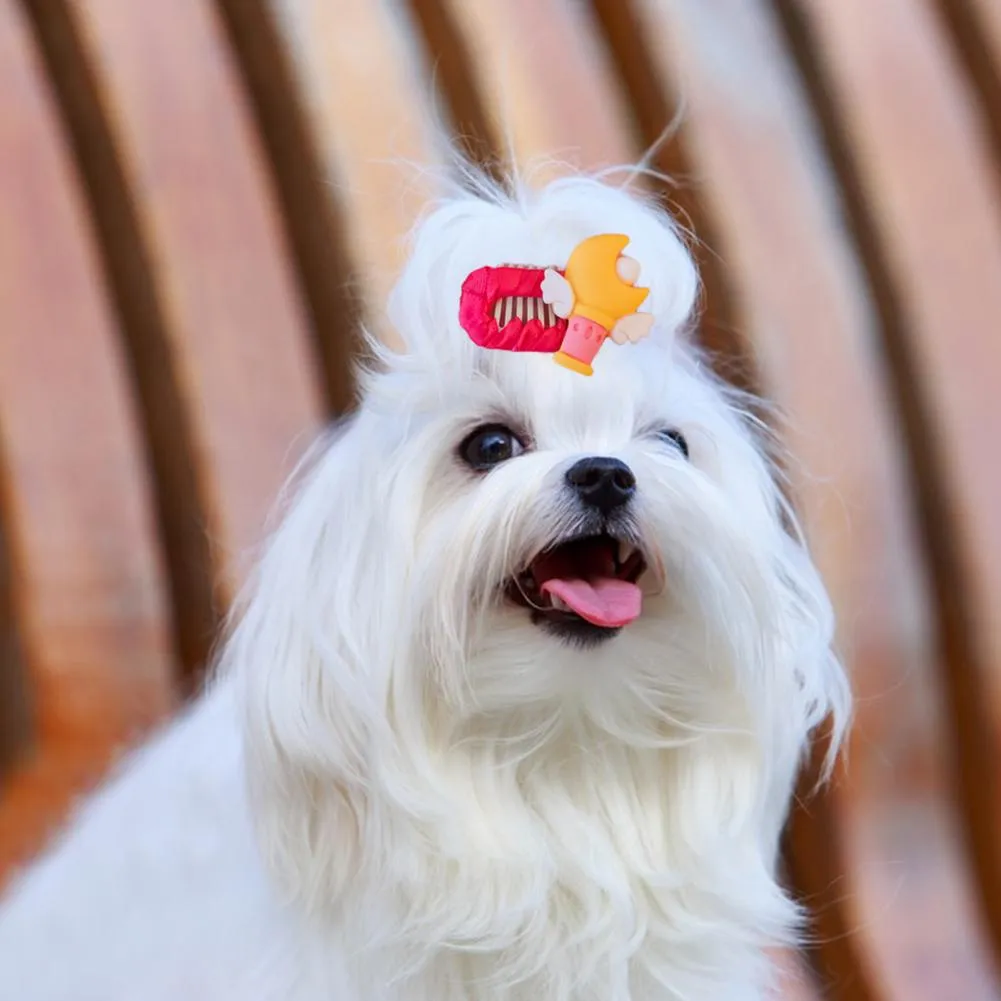 Cute Dog Hair Clip: Polyester Pet Hair Barrette with Creative