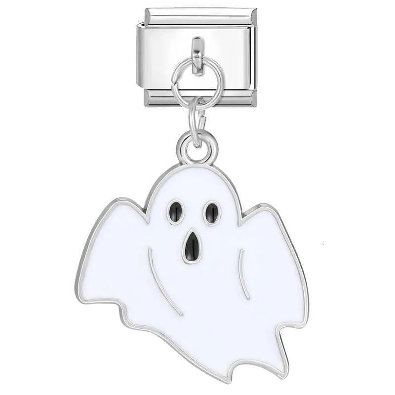 2024 Color Glaze Halloween Ghost Castle Bat Pendant Italian Charms Links Bangle Beads Fit 9mm Stainless Steel Bracelet_voghion.com