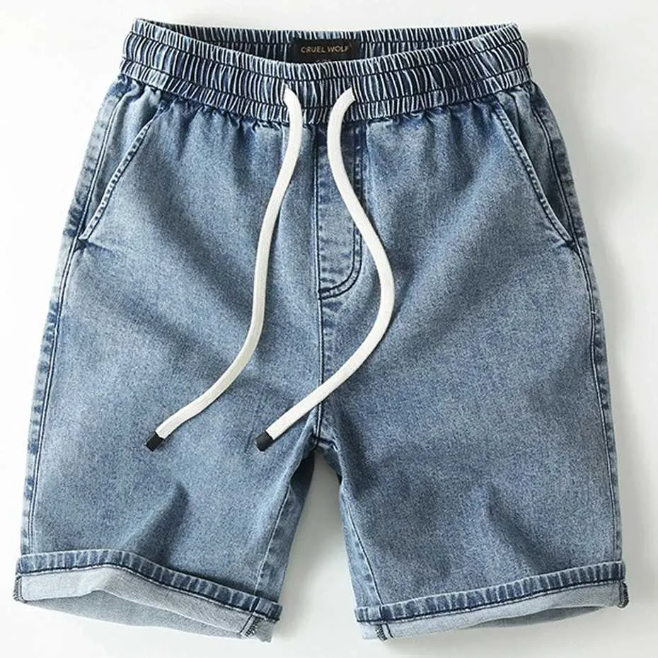 Save Big on Bulk Blue Jeans Shorts Men's Elastic Waist Denim Shorts Casual  Blue Jean Shorts For Summer Comfort Best Deals on DHgate
