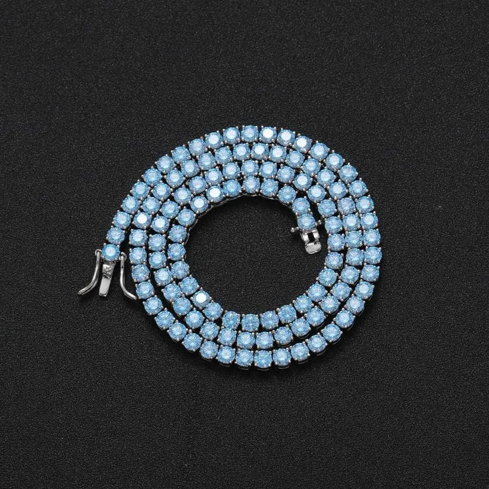 Collana tennis da donna in ottone con zirconi blu_voghion.com