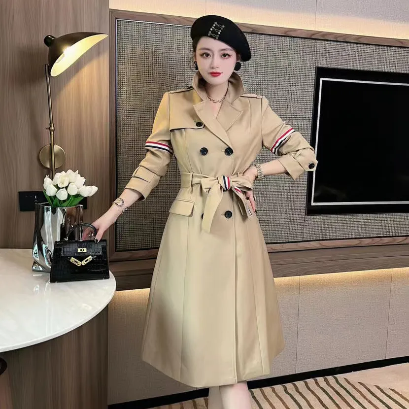 High Quality Women s Winter Trench Coat Designer Elegant Loose Belt Jacket Women s Casual Long Trench Coat Jacket
