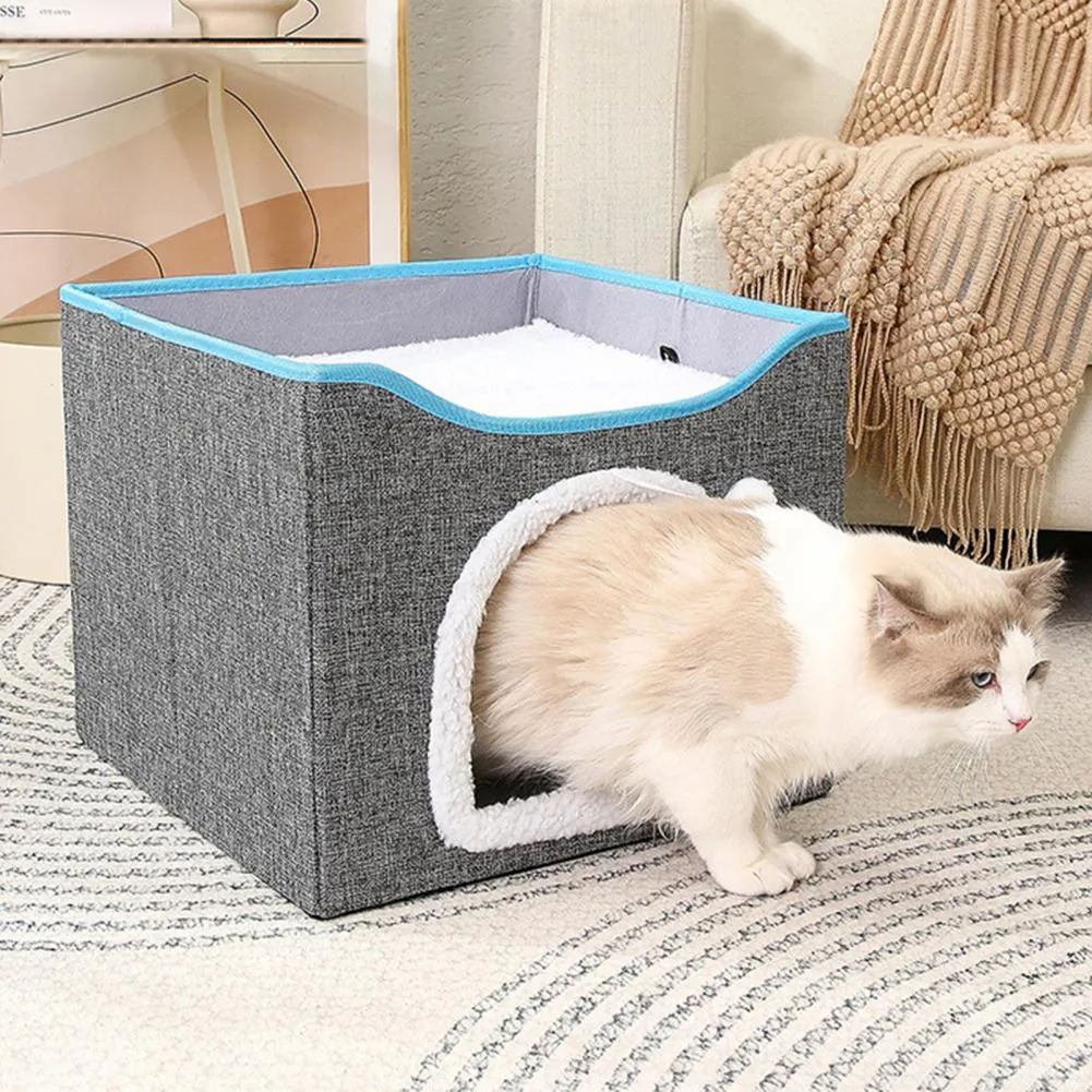 Cat friendly MDF Cat Bed Cozy Hidden Sleeping Space Scratch Pad Condo