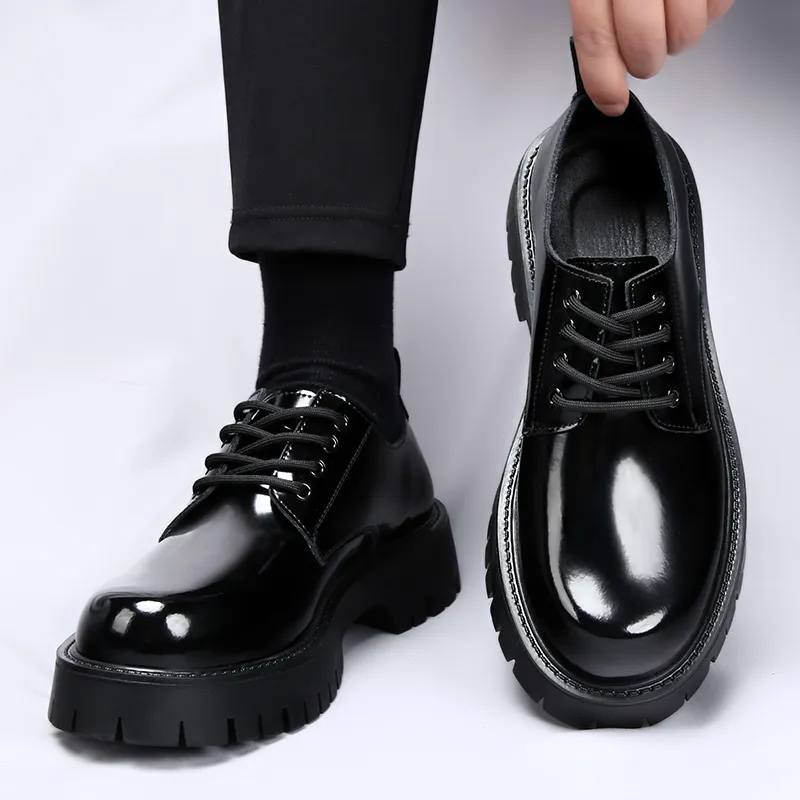 Dicke Sohle Echte Leder Schuhe Hohe Sohle Sneakers Schuhe Komplett