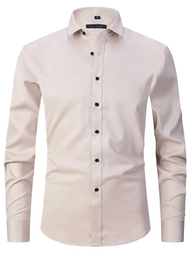 slim fit dress slacks Marquis Mens Slim Fit Off White Cotton Blend Dress Shirt, 15 1/2 / 32/33 main image 0